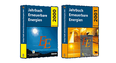 Abbildung: 2 Jahrbuecher Erneuerbare Energien mit Link zur Homepage des Jahrbuchs